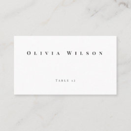 Tarjeta De Visita Modern Minimalist Wedding Place Card