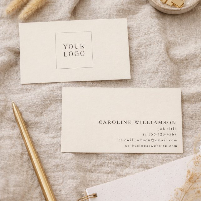 Tarjeta De Visita Modern Minimalistic Cream Brown Professional Logo  (Subido por el creador)