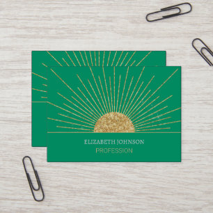Tarjeta De Visita Modern Mint Gold Sun Shine