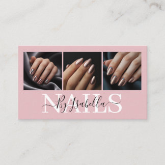 Tarjeta De Visita Modern Nail Artist Photo Typography