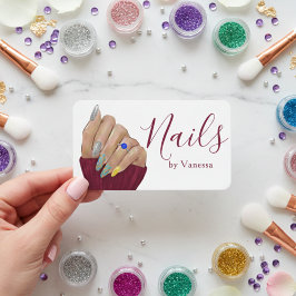 Tarjeta De Visita Modern Nail Technician Personal Branding Chic