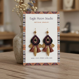 Tarjeta De Visita Modern Native Tribal Earring Jewelry Display Card