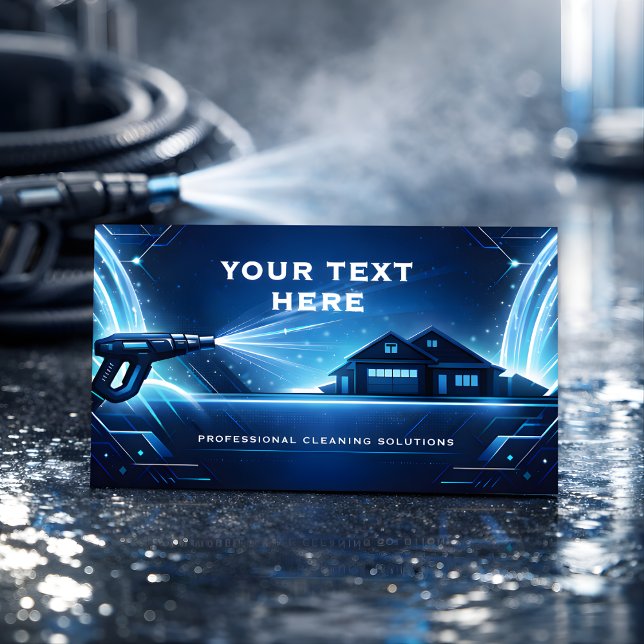 Tarjeta De Visita Modern Neon Streams Residential Pressure Washing (Subido por el creador)