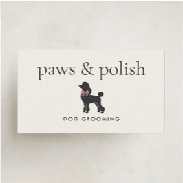 Tarjeta De Visita Modern Neutral Dog Groomer | Editable