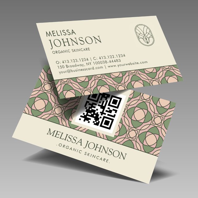 Tarjeta De Visita Modern Organic Botanical QR Code Business Card (Subido por el creador)