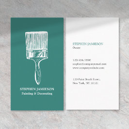 Tarjeta De Visita Modern Painter & Decorator Green and White