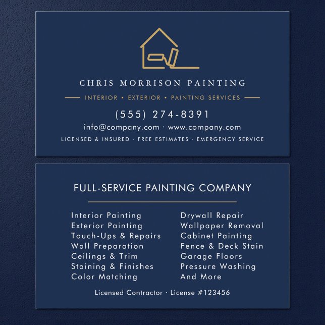 Tarjeta De Visita Modern Painter Painting Company Business Card (Subido por el creador)