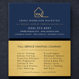 Tarjeta De Visita Modern Painter Painting Metallic Gold