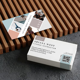 Tarjeta De Visita Modern Photo Grid Personal Trainer Fitness Coach