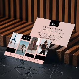 Tarjeta De Visita Modern Photo Grid Personal Trainer Fitness Coach