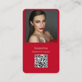 Tarjeta De Visita Modern Photo Makeup Business Card logo barcode 