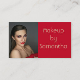Tarjeta De Visita Modern Photo Makeup Business Card with barcode