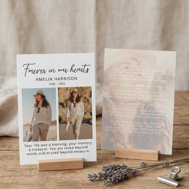 Tarjeta De Visita Modern Photo Sympathy Funeral Prayer Card (Subido por el creador)