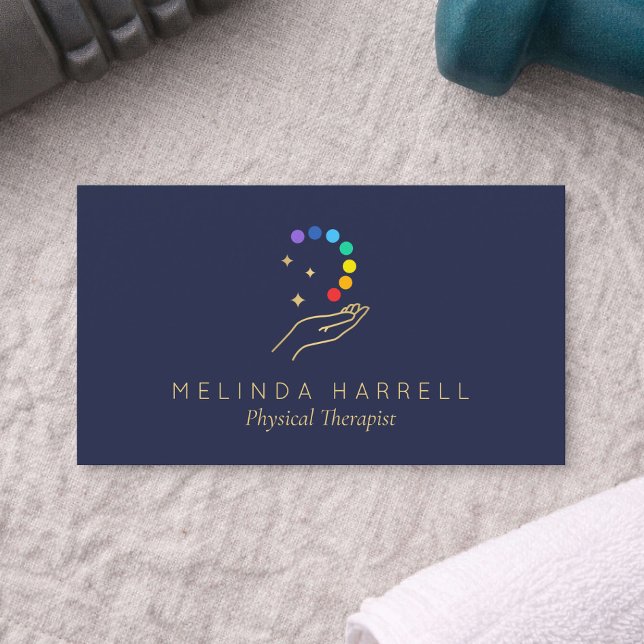 Tarjeta De Visita Modern Physical Therapy Bodywork Healing Hand Blue (Subido por el creador)