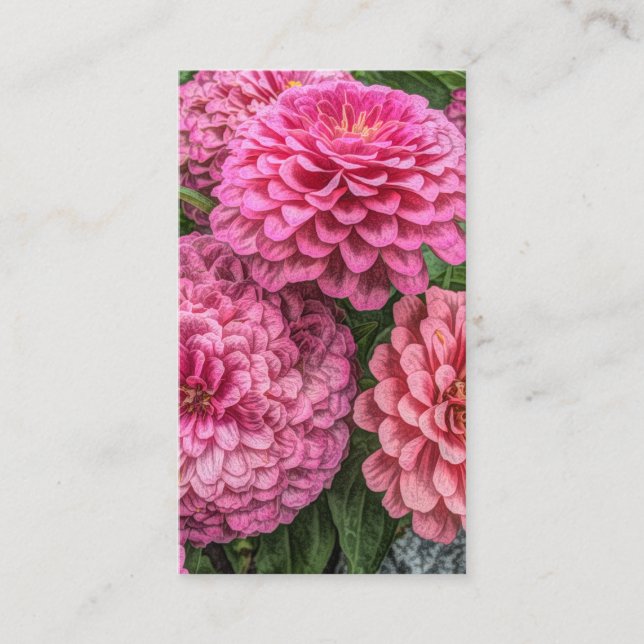 Tarjeta De Visita Modern Pink Dahlias (Anverso)