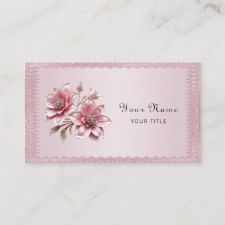 Tarjeta De Visita Modern Pink Flowers Business Card