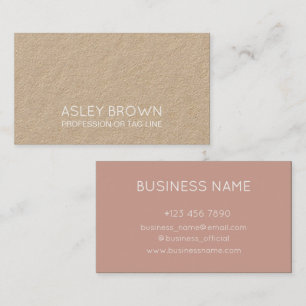 Tarjeta De Visita Modern Pink Minimalist Kraft Consultant