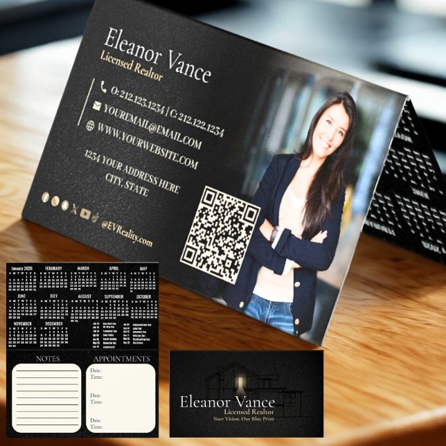 Tarjeta De Visita Modern Professional 2026 Pocket Calendar Folded (Subido por el creador)