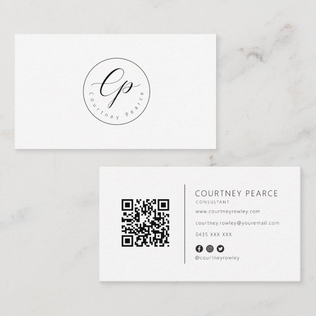 Tarjeta De Visita Modern professional business card with QR code (Anverso / Reverso)