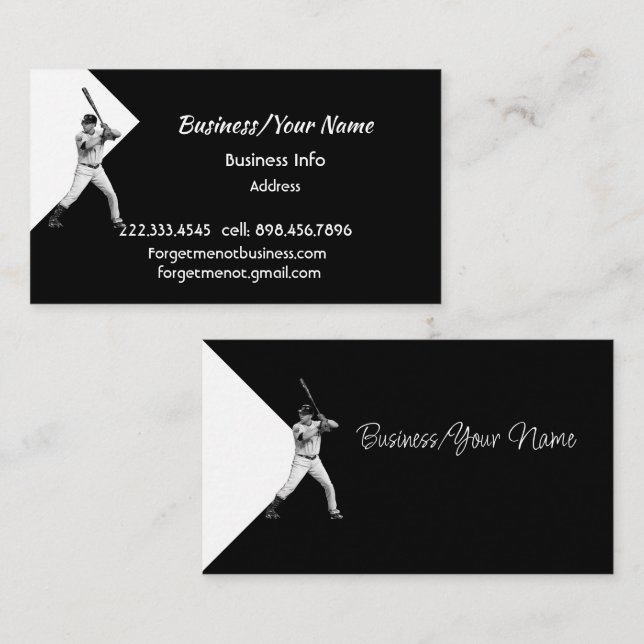 Tarjeta De Visita Modern Professional Classic Baseball Player  (Anverso / Reverso)