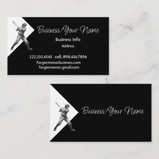 Tarjeta De Visita Modern Professional Classic Baseball Player Game  (Anverso / Reverso)