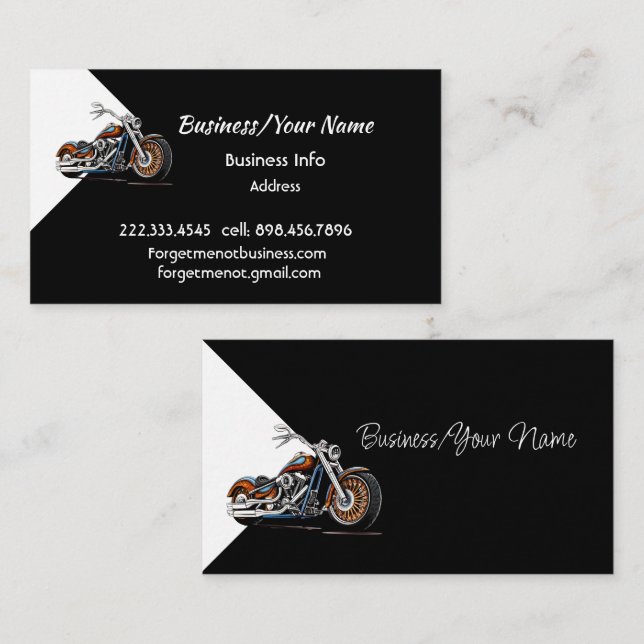 Tarjeta De Visita Modern Professional Classic Motorcycle  (Anverso / Reverso)