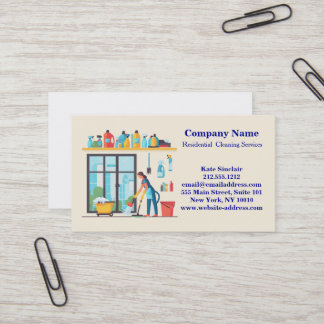 Tarjeta De Visita Modern Professional Cleaning Service Business Card