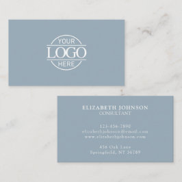 Tarjeta De Visita Modern Professional Dusty Blue Company Logo