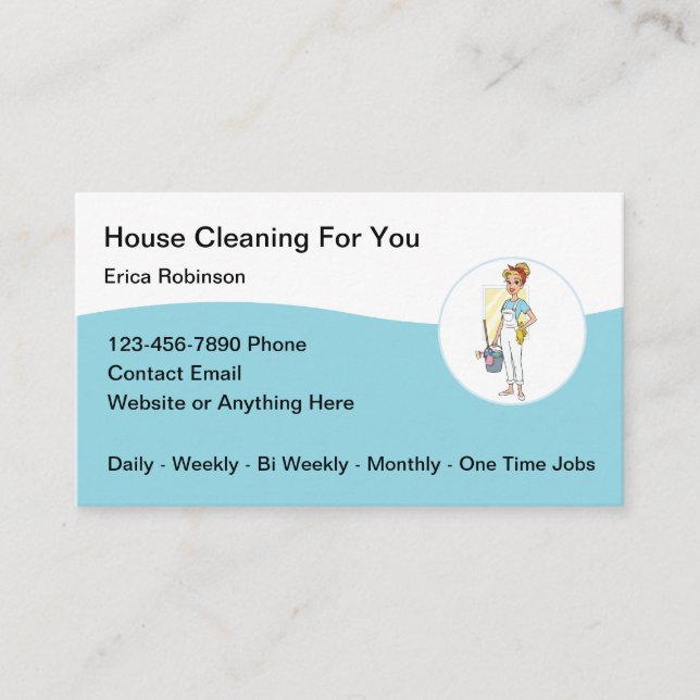 Tarjeta De Visita Modern Professional House Cleaning Services (Anverso)