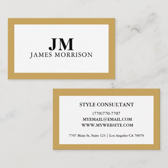 Tarjeta De Visita Modern Professional Minimalist Executive Generic (Anverso / Reverso)