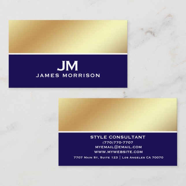 Tarjeta De Visita Modern Professional Minimalist Executive Generic B (Anverso / Reverso)