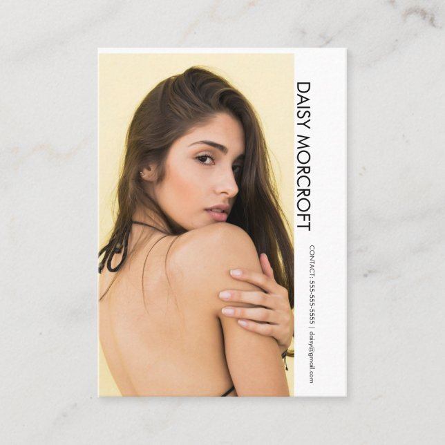 Tarjeta De Visita Modern Professional Model Actor Photo comp Card (Anverso)