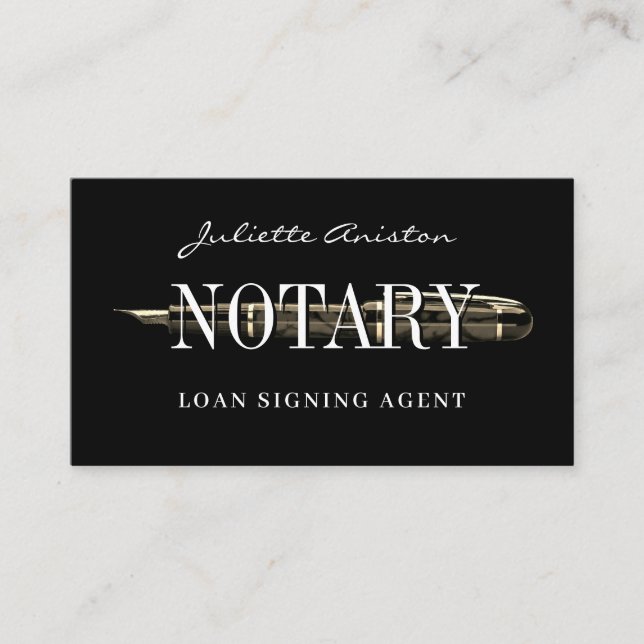 Tarjeta De Visita Modern professional notary public Business Card (Anverso)