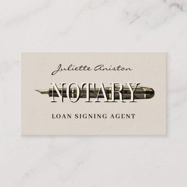 Tarjeta De Visita Modern professional notary public Business Card (Anverso)