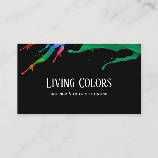 Tarjeta De Visita Modern Professional Painting Company Business Card (Anverso)