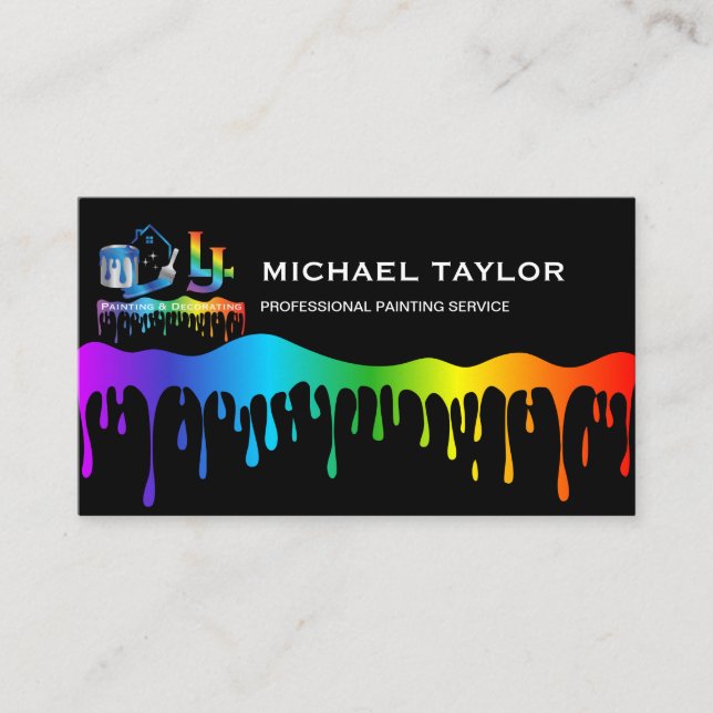 Tarjeta De Visita Modern Professional Painting Service Decoration (Anverso)