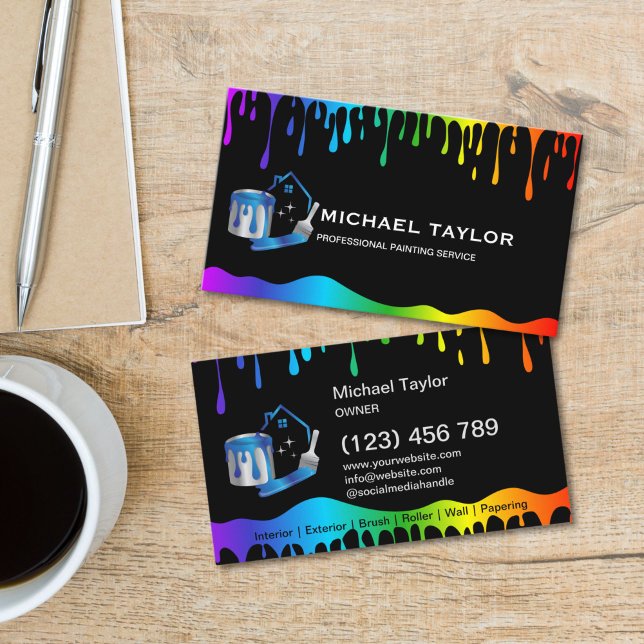 Tarjeta De Visita Modern Professional Painting Service Decoration (Modern Professional Painting Service Decoration Business Card)