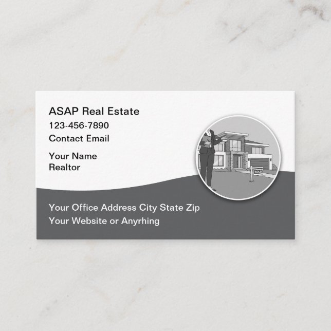 Tarjeta De Visita Modern Professional Realtor Business Cards (Anverso)