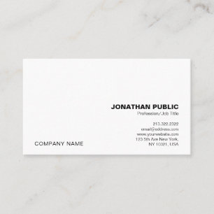Tarjeta De Visita Modern Professional Simple Elegant White Company