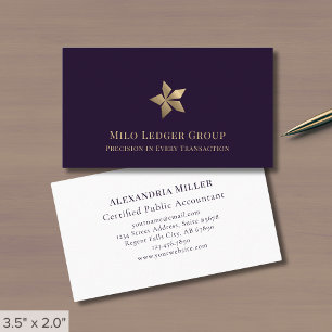 Tarjeta De Visita Modern Purple Gold Luxury