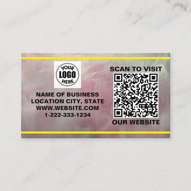 Tarjeta De Visita Modern QR Business Card – Marble Style (Anverso)