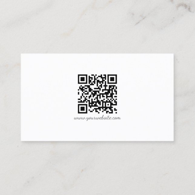 Tarjeta De Visita Modern QR Code Handwriting Script Sleek Business (Reverso)