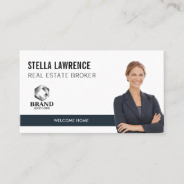 Tarjeta De Visita Modern Real Estate Agent Photo LOGO PRESENTATION