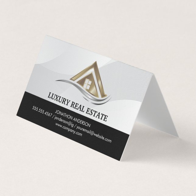 Tarjeta De Visita Modern Real Estate Logo | Property Management (Anverso)