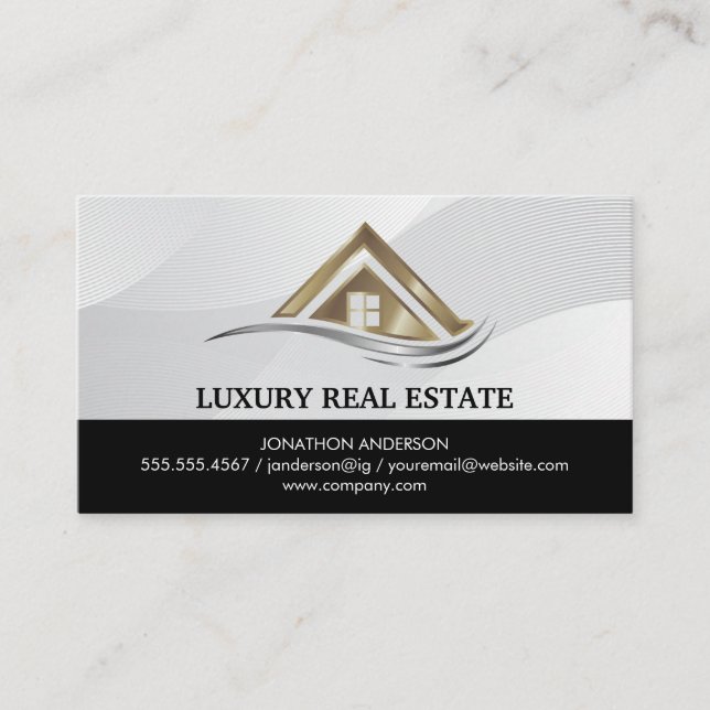 Tarjeta De Visita Modern Real Estate Logo | Property Management (Anverso)