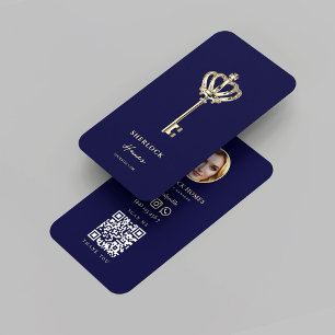 Tarjeta De Visita Modern Realtor Midnight Blue Inmobiliate