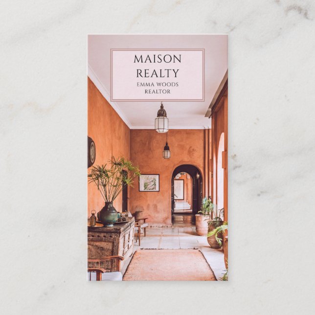 Tarjeta De Visita Modern Realtor Real Estate (Anverso)