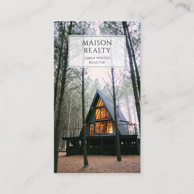 Tarjeta De Visita Modern Realtor Real Estate (Anverso)