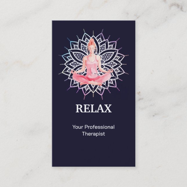 Tarjeta De Visita Modern Relax Reiki Master Therapist Chakra Therapy (Anverso)