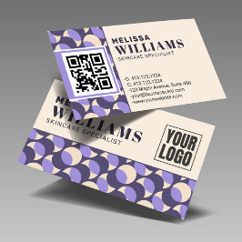 Tarjeta De Visita Modern Retro Lavender Geometric Business Card